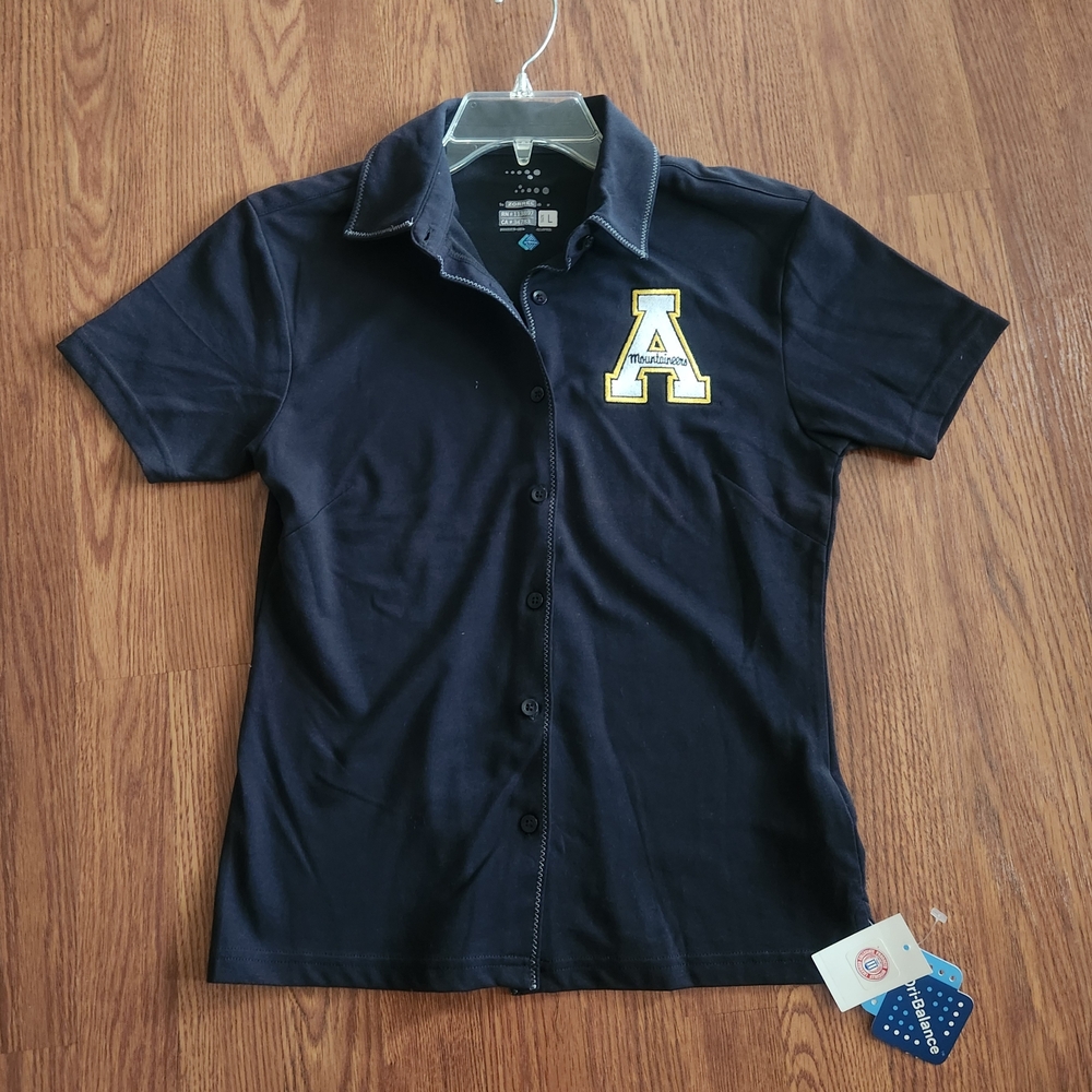 Appalachian Black Button Down Shirt with Logo
